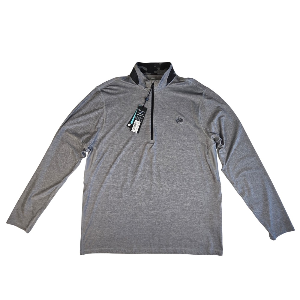 NWT Greyson Guide Sport Quarter Zip Light Grey Heather Gym Golf Causal Size XL